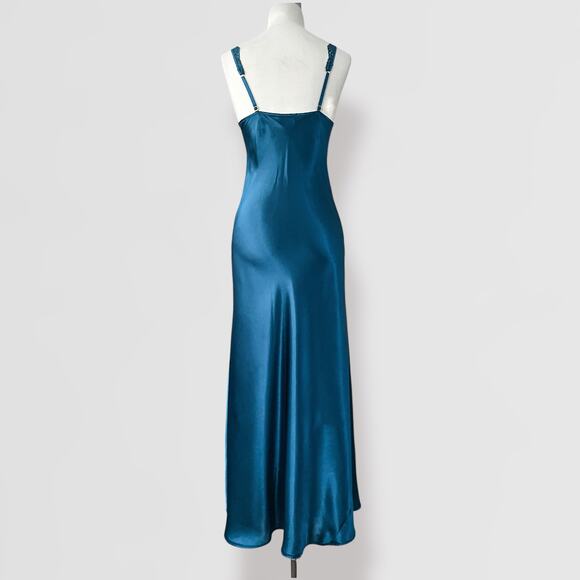 Y2K Victoria's Secret Gold Label Boudoir Maxi Dress S Hollywood Glam Emerald - Picture 5 of 8